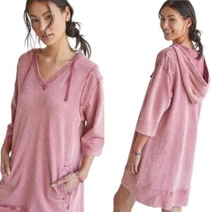 Casual Pink Hoodie Dress
